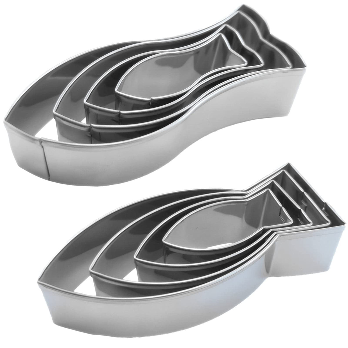 Bakerpan Stainless Steel Fish Cookie Cutter Shapes - Set of 2:  Home & Kitchen