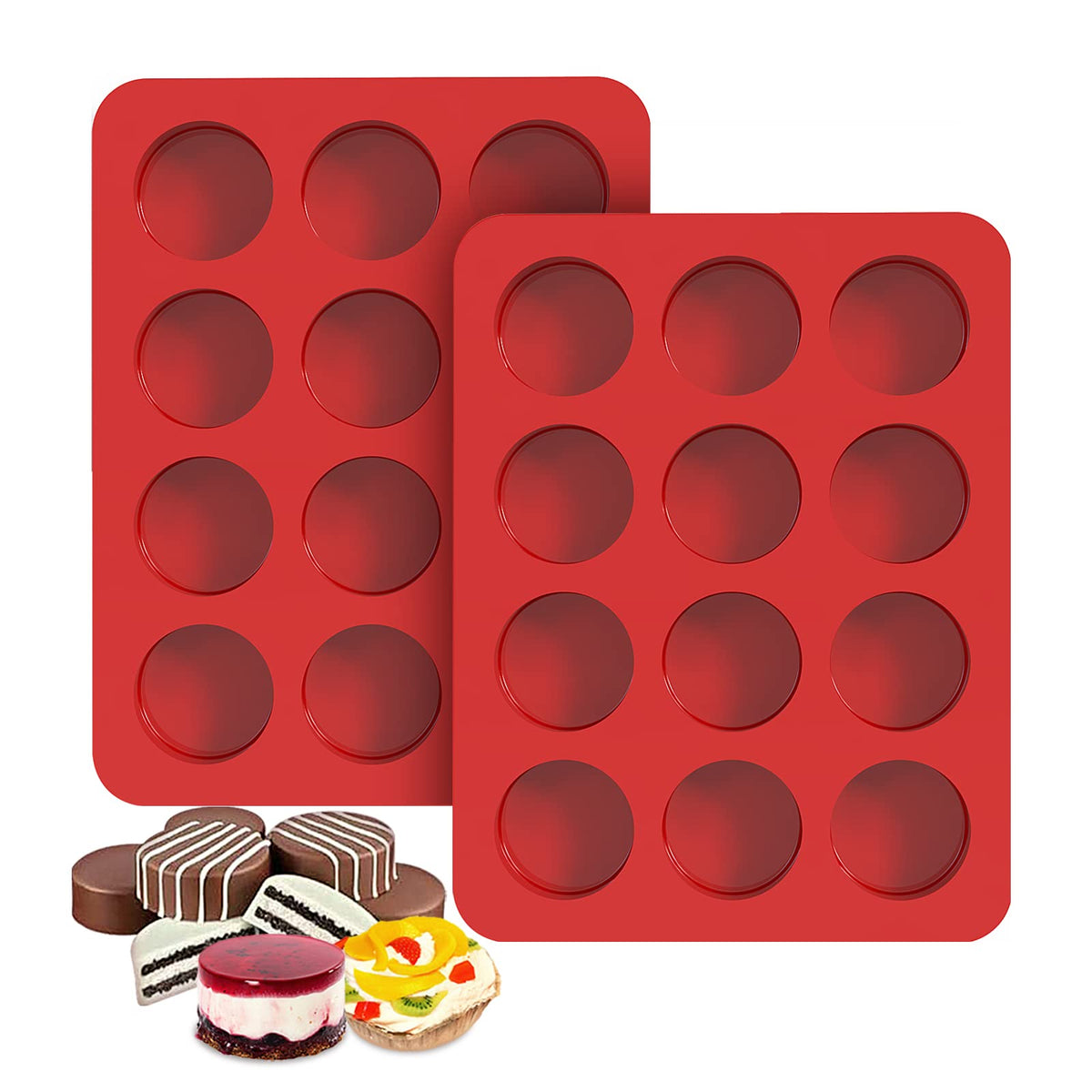  Silicone Oreo Cookie Mold, Walfos Round Cylinder
