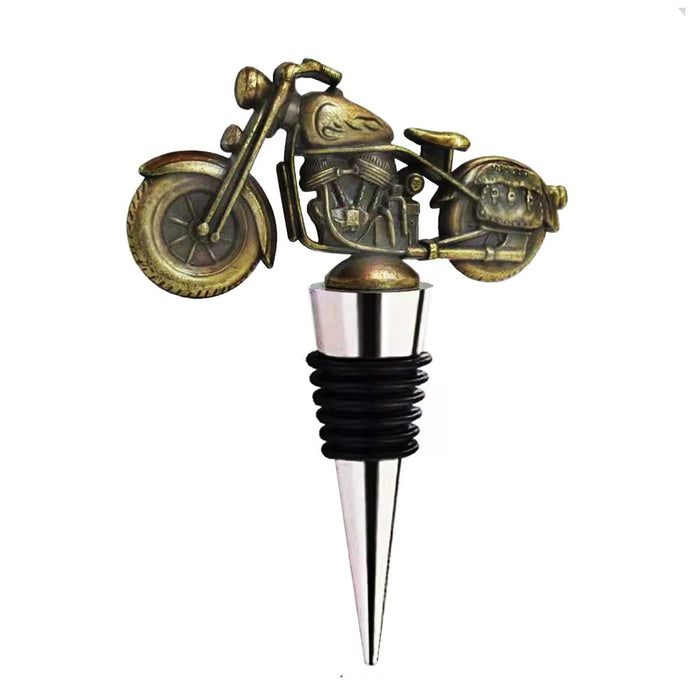 Vintage Bronze Metal Motorcycle Bottle Opener & Wine Bottle Stopper Souvenir  Set, Motorcycle Mini Model  For Men For Home Party