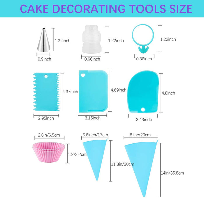 Cake Decorating Supplies for Baking with Reusable Pastry Bags and Tips,  Standard Converters, Silicone Rings, Cake Decorating Tools