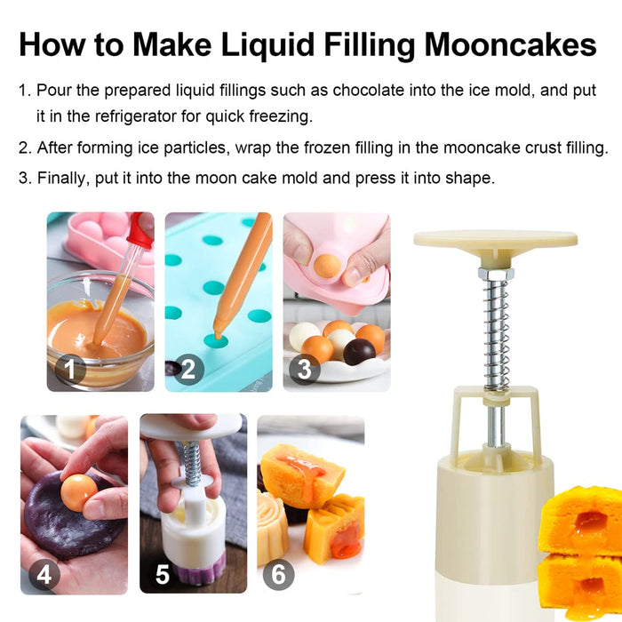 Mooncake Molds Set, Mid-Autumn Festival Hand-Pressure Moon Cake