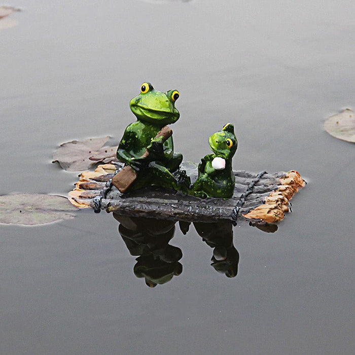 Creative Resin Frog Sculpture Floating Garden Pond Decorative