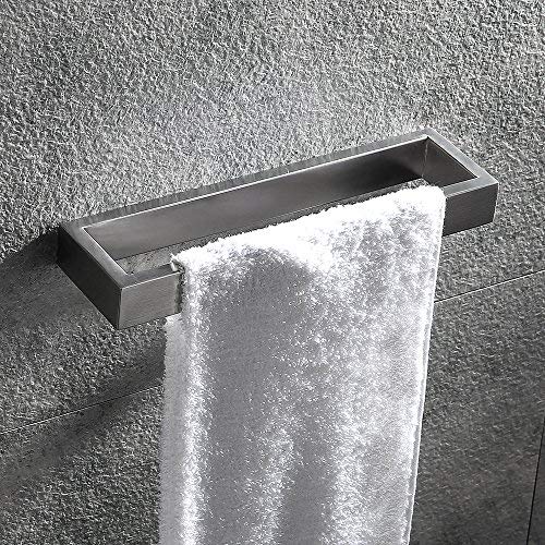 Hoooh Sus 304 Stainless Steel Bath Towel Holder Hand Towel Ring Contemporary Style Wall Mount, Brushed Finish, D110Bn