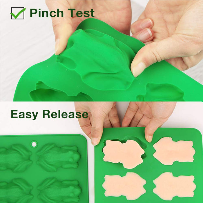Webake Chocolate Molds Frog Candy Mold 2 Pack Silicone Molds For Jello, Keto Fat Bombs, Crayons, Gelatin, Cake Decoration, Soap, Resin(Green)