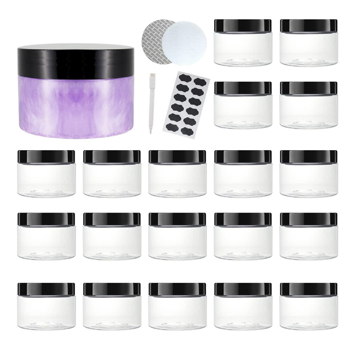 36PCS 8OZ Plastic Jars with Screw On Lids, Pen and Labels