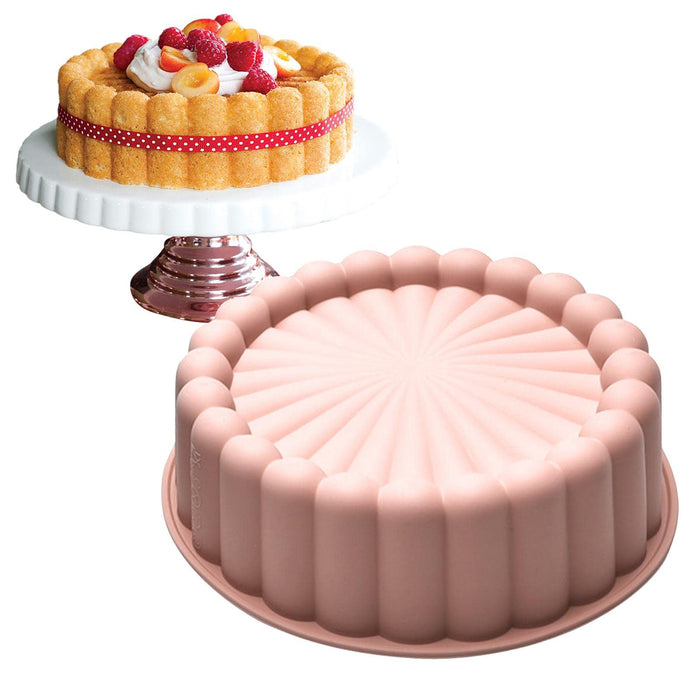 Charlotte Cake Pan Silicone, Nonstick, 8 inch Round Cake Molds for Baking