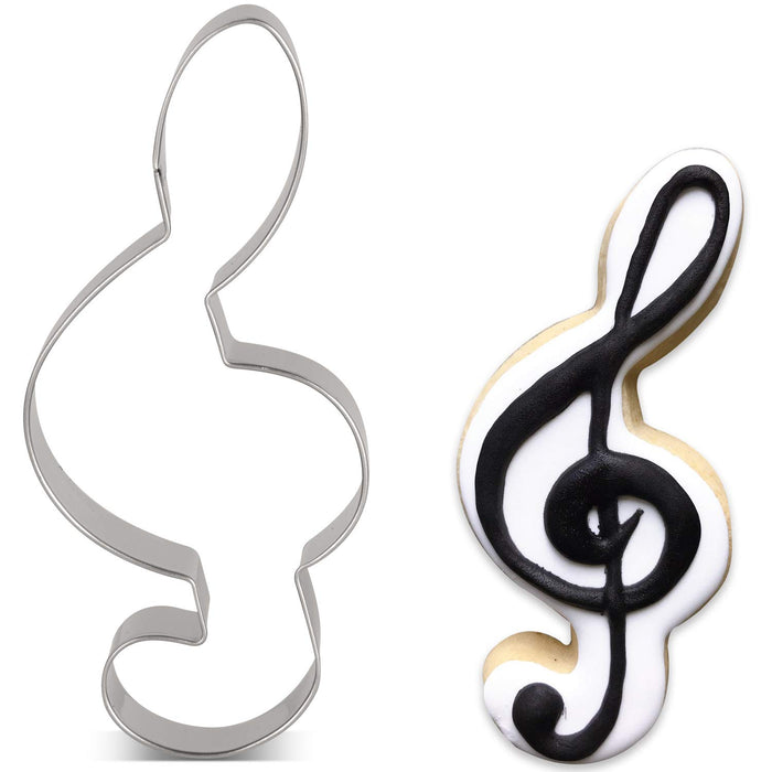 LILIAO G Clef Cookie Cutter Music Biscuit Fondant Cutter - 2.1 x 4.3 inches - Stainless Steel