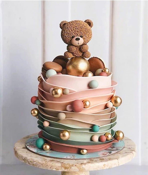New Fondant Bear Doll Silicone Mold Teddy Bear Toy Decoration Mold Birthday  Cake Teddy Bear Mold 2 Pcs/set