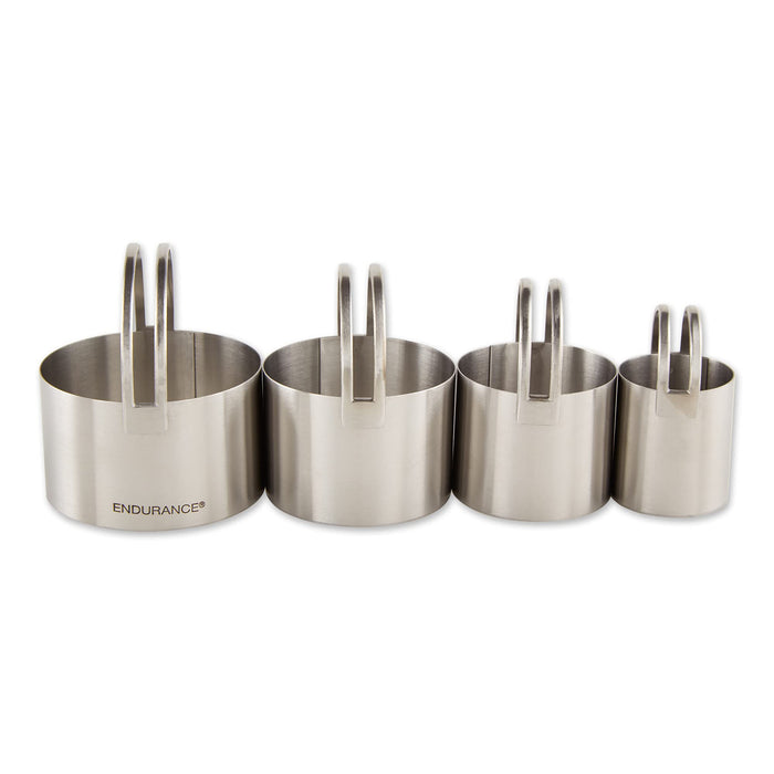 RSVP International Endurance Round Biscuit Cutters - Stainless Steel, Set of 4 | Nest for Easy Storage | For Cutting Thick