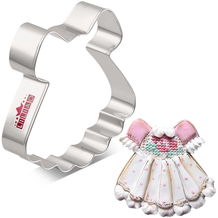 LILIAO Princess Dress Cookie Cutter - 4 x 4.2 inches - Stainless Steel