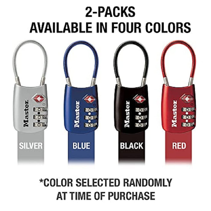 Master Lock Set Your Own Combination TSA Accepted Luggage Lock, Assorted - 2 pack