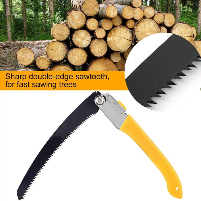 280mm Folding Hand Saw Wood Cutting Fruit Trees Pruning Trimming Gardening Tools Yellow(1)