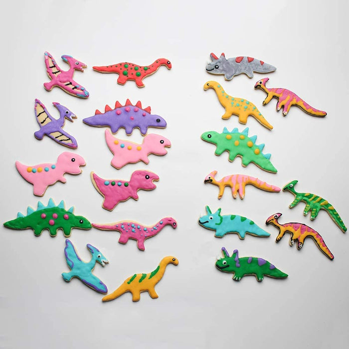 Large Dinosaur Cookie Cutter Set 7 Piece T-Rex, Stegosaurus, Parasaurolophus, Triceratops, Baby Dinosaur, Pterodactyl
