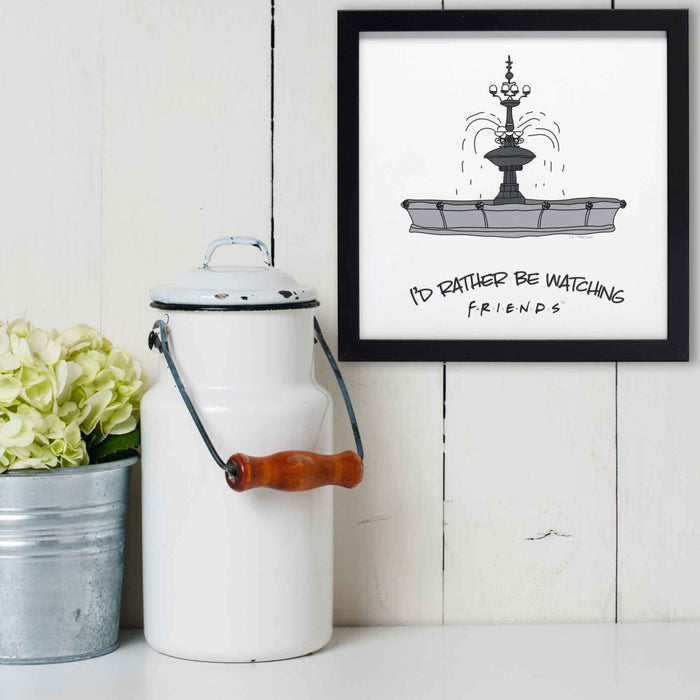 Open Road Brands Friends The TV Series I'd Rather Be Watching Friends Framed Wall Decor Nostalgic Friends Wall Art with Fountain