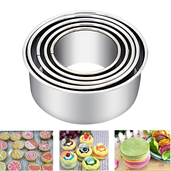 Maykito 3 Pieces Round Biscuit Cutter with Handle - Stainless Steel Round  Circle Doughnut Cutter Baking Molds Assorted Size
