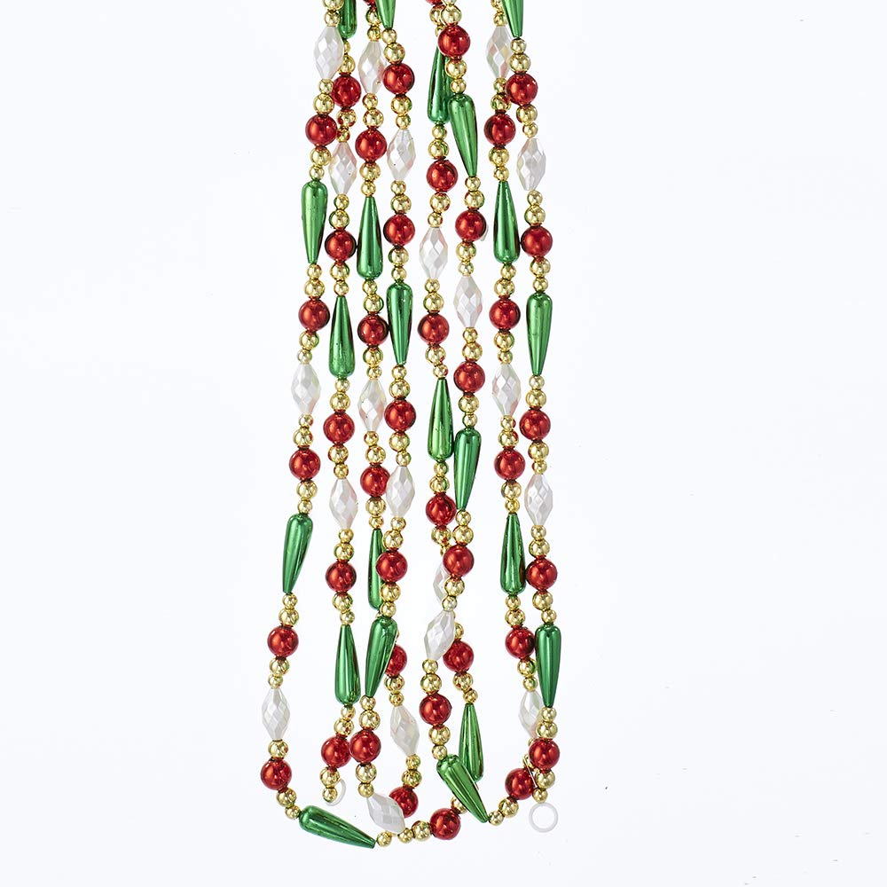 Kurt Adler 9-Foot Red and Gold Bead Twisted Garland
