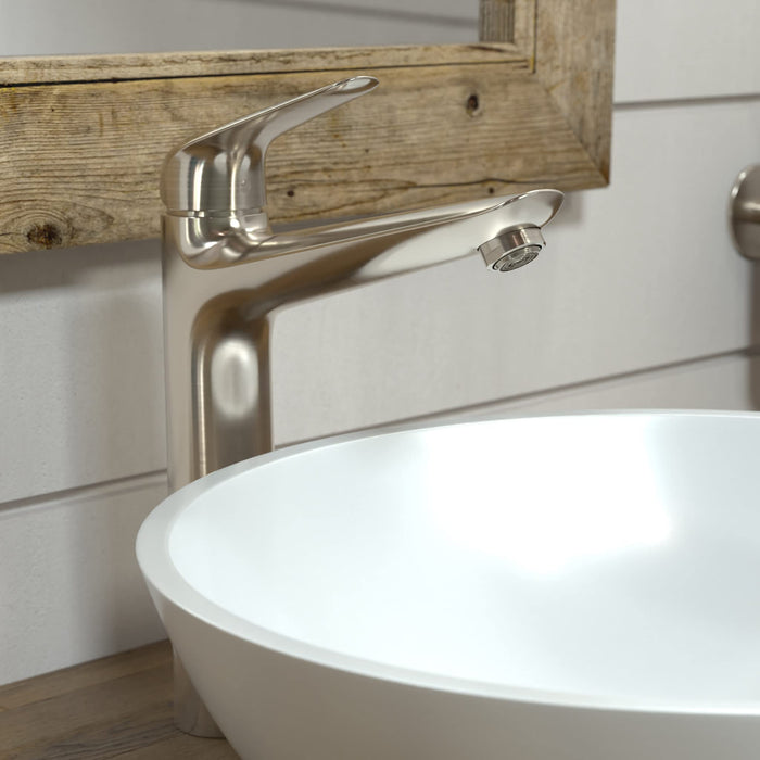 hansgrohe Focus N Modern Low Flow Water Saving 1-Handle 1 12-inch Tall Bathroom Sink Faucet in Brushed Nickel, 71124821