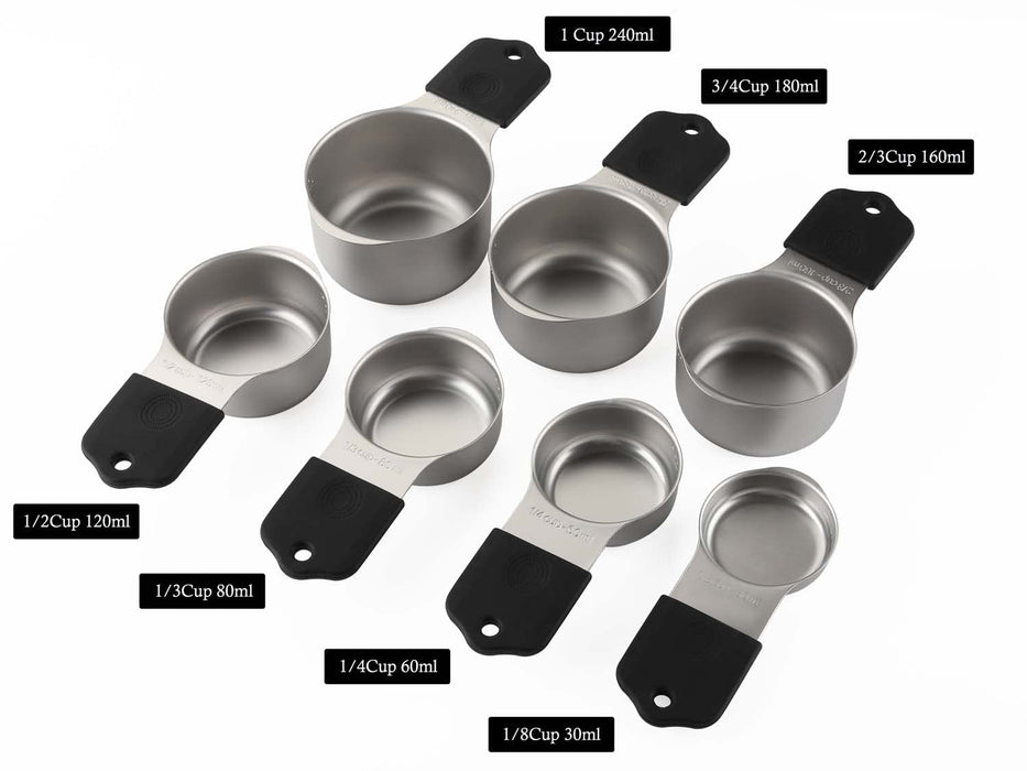 Magnetic Measuring Cups and Spoons Set Including 7 Stainless Steel Sta —  CHIMIYA