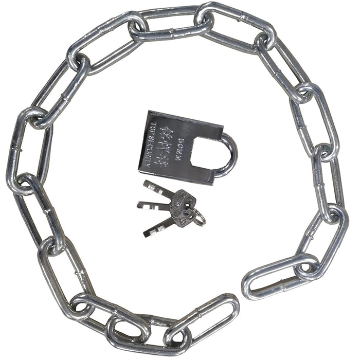 zeng Premium Heavy-Duty Steel Chain Lock for Motorcycles, Bikes, Boats, Trucks, Helmets, Gates, and Fences (M8x80cm)