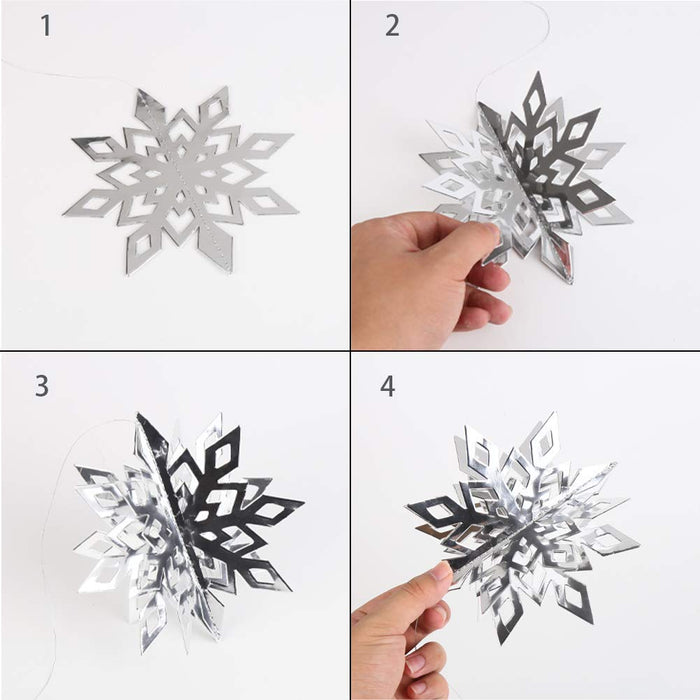 deggod 12 pcs winter christmas hanging snowflake decorations, 3d