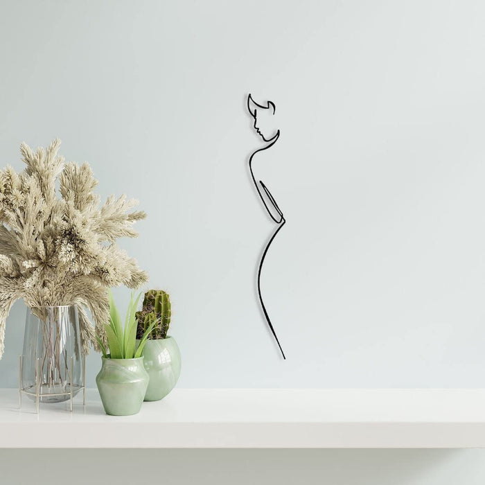 CHENGU 3 Pieces Metal Minimalist Abstract Woman Wall Art Line