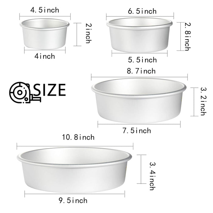 8-Inch/6-Inch Aluminum Round Cake Pan with Removable Bottom