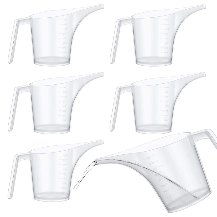 6 Piece Plastic Measuring Cups - White