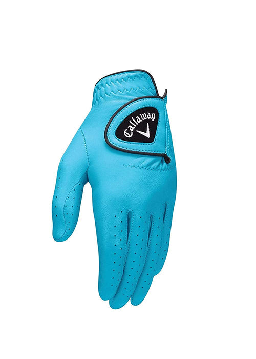 Callaway Golf 2017 Women's OptiColor Leather Glove, Aqua, Small, Worn on Left Hand