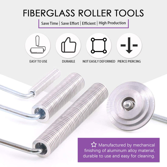 Fiberglass Roller Tools Kit, 4Pcs Bubble Paddle Tool Fiberglass Resin  Laminating