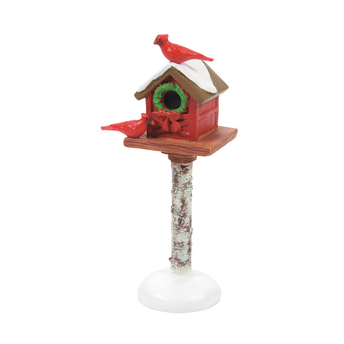 Department 56 Accessories for Village Collections Cardinal on Christmas Bird Feeder Figurine, 3.5 Inch, Multicolor