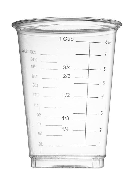 Disposable Measuring Cups for Resin - Pack of 20 8oz Clear Plastic  Measuring Cup for Epoxy Resin, Stain, Paint Mixing - Half Pint Reusable  Multipurpose Mixing Cups for Cooking and Baking 