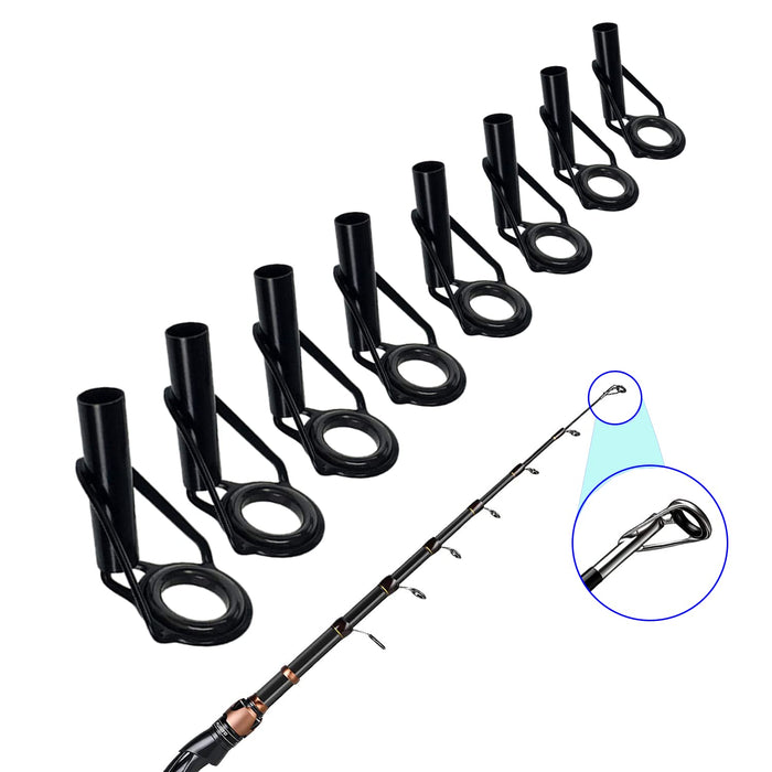 Fishing Rod Guide Set, Stainless Steel Ceramic Fishing Rod Tip