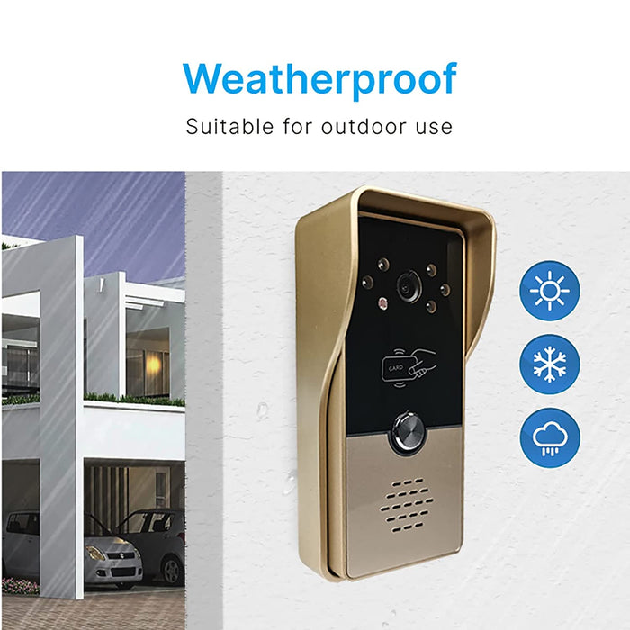 AMOCAM Wired Video Intercom Doorbell System 7 Inches LCD Monitor Video Door  Phone Kits Support Monitoring,Unlock,Dual-Way Door Intercom for Villa