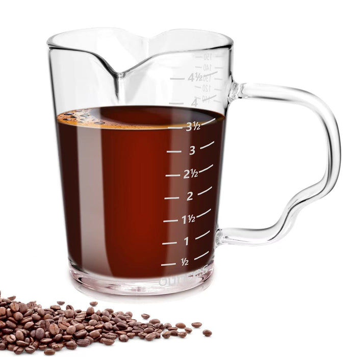 Glass Coffee Cup With Measurement Marks For Espresso Extraction