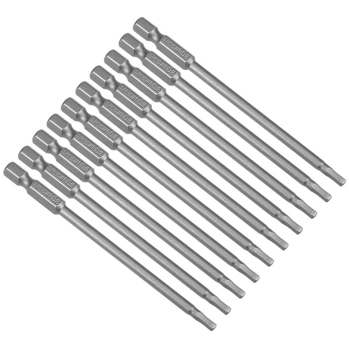 uxcell 10 Pcs H3 Magnetic Hex Head Screwdriver Bits, 1/4 Inch Hex Shank 3.94-inch Length S2 Power Tools