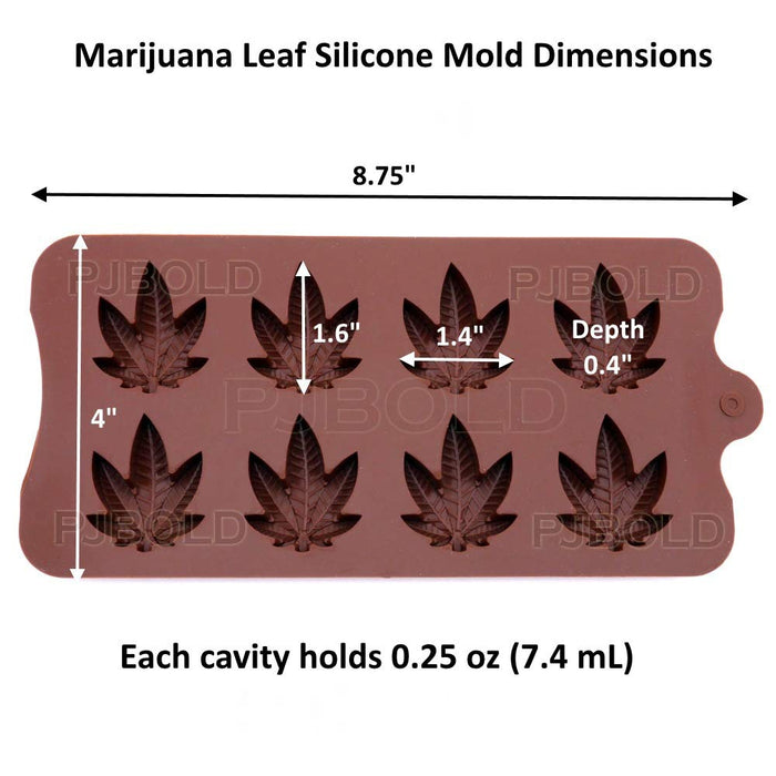 Marijuana Leaf Silicone Trays for Chocolate Gummies Party Novelty  Mold with Dropper, 3 Pack