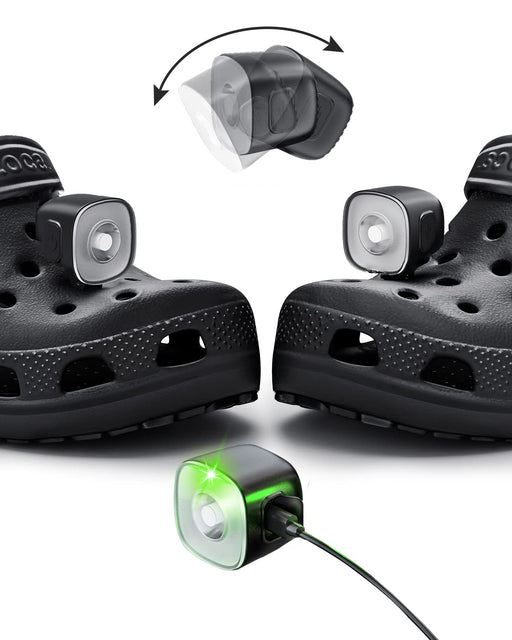 Aveland Rechargeable Headlights for Crocs 2pcs, ABS Lights