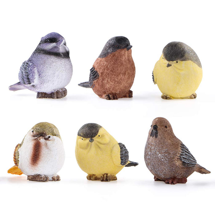 Bird Decor Decorative Birds - Outdoor and Indoor Bird Statues and Figurines  - Bird Decorations for Home and Garden - Real Birds Size Set of 6