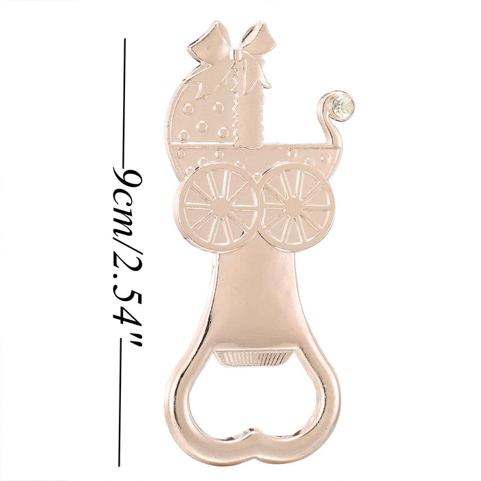 24PCS Beer Bottle Opener Baby Shower Favors Baby Carriage Shaped Souvenirs Cute Party Supplies Decoration for Guests Baby