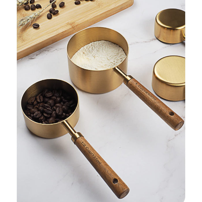  Gold Measuring Cups and Spoons Set (19PCS Set - Golden