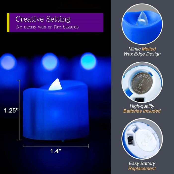 SingTok 24 PCS Color Changing LED Tealights Candles Bulk, Long Lasting  Battery Operated Flickering Flameless Electric Night Lights, LED Tea Lights  for