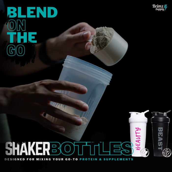 Clear Blender Bottle w/ Shaker Ball Leak Proof Protein Gym Drink Mix 400ml,  12oz