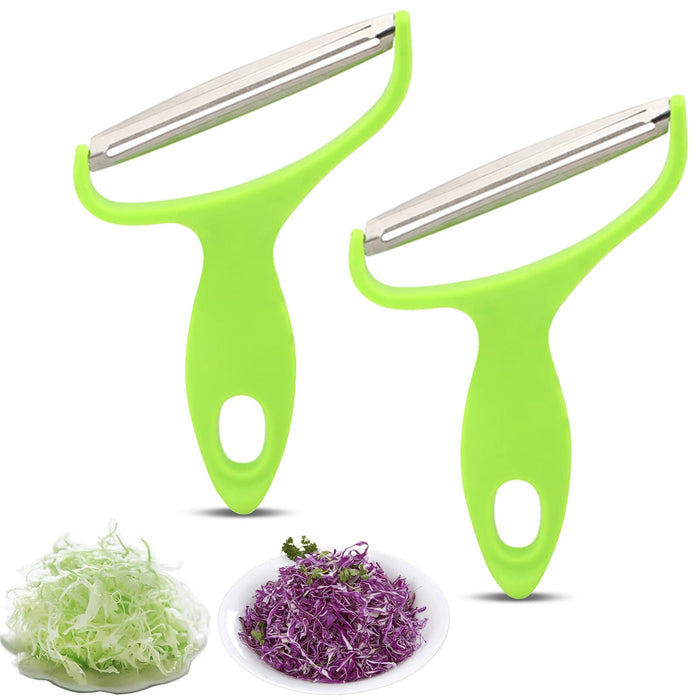 Agatige 2pcs Cabbage Shredder, Wide Mouth Stainless Steel Fruit Vegetable Potato Peeler Cabbage Graters Kitchen Must Have