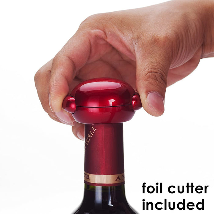 KAYCROWN Wine Bottle Opener - Vertical Lever Corkscrew Wine Opener with Foil Cutter & Extra Screw, Manual Handheld Wine Corkscrew