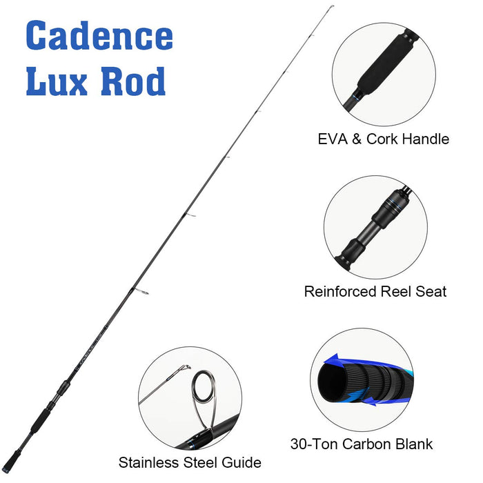 Cadence Lux Spinning Rod, Newly Upgraded Fishing Rod with Premium
