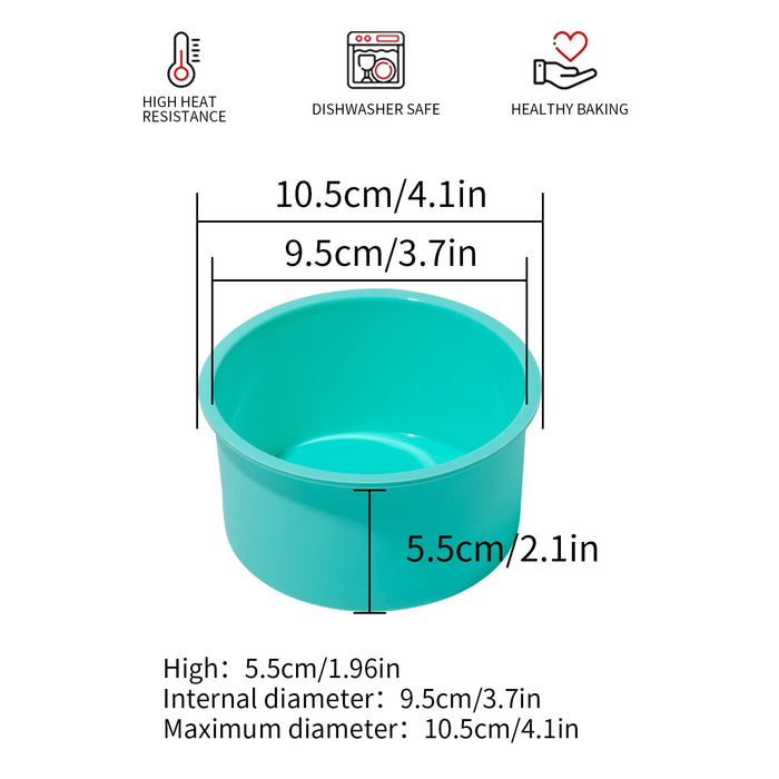 Staruby Silicone Mini Round Cake Molds, 4 Inch, Blue, Reusable, Non-Stick,  Microwave, Oven, Freezer Safe