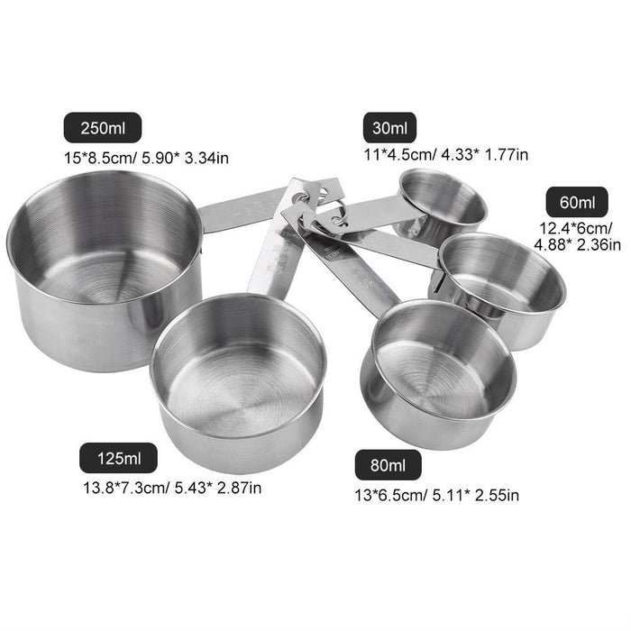 1 Set Measuring Cups And Spoons 8 Piece Stackable Stainless Steel Handle  Plastic Head Accurate Tablespoon for restaurants/cafe