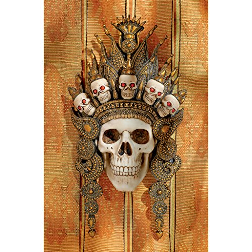 Design Toscano CL6817 Balinese Deity of the Afterlife ll Mask Wall Sculpture, 2 Foot, Faux Bone and Bronze Finish