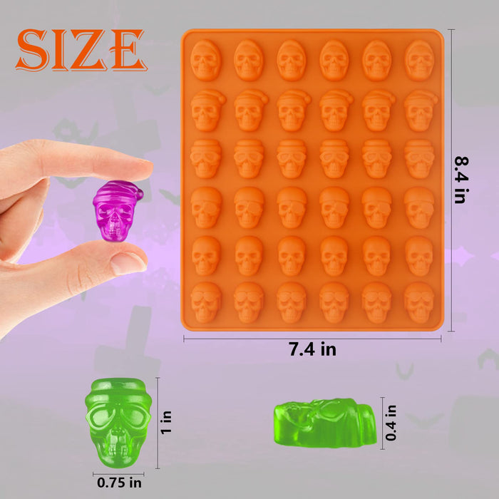 Sakolla Gummy Skull Silicone Candy Molds, 2 Pack 36 Cavity Non-Stick M —  CHIMIYA
