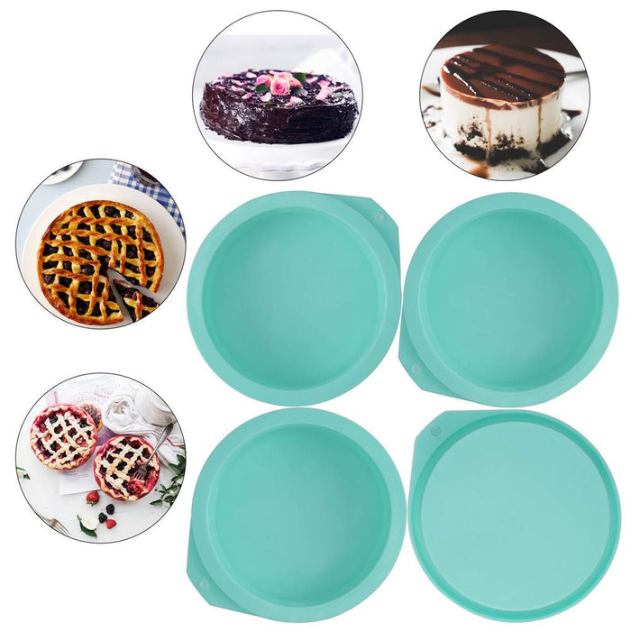 Staruby Silicone Mini Round Cake Molds, 4 Inch, Blue, Reusable, Non-Stick,  Microwave, Oven, Freezer Safe